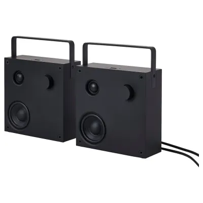 IKEA VAPPEBY (ИКЕА ВАППЕБЙ) — Колонки Bluetooth, черные/2 шт gen 3, 20x20 см