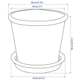 IKEA MUSKOTBLOMMA (ИКЕА МУСКОТБЛОММА) — Цветочный горшок с блюдцем, терракота для помещений/открытого грунта, 15 см — фото 7