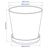 IKEA KLOTLÖNN (ИКЕА КЛОТЛОНН) — Цветочный горшок с блюдцем, закрытый/открытый/серо-бежевый, 19 см — фото 6