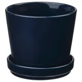 IKEA KLOTLÖNN (ИКЕА КЛОТЛОНН) — Цветочный горшок с блюдцем, закрытый/открытый/черный, 12 см — фото 1