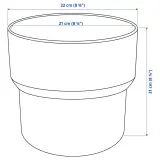 IKEA FÖRENLIG (ИКЕА ФОРЕНЛИГ) — Крышка для цветочного горшка, внутренняя/наружная белая, 19 см — фото 5