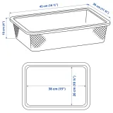 IKEA TROFAST (ИКЕА ТРУФАСТ) — Контейнер из проволоки, серо-голубой, 42x30x10 см — фото 3
