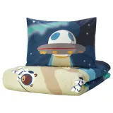 IKEA AFTONSPARV (ИКЕА АФТОНСПАРВ) — Пододеяльник и наволочка, космос/голубой, 150x200/50x60 см — фото 1