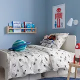 IKEA AFTONSPARV (ИКЕА АФТОНСПАРВ) — Пододеяльник и наволочка, белый/черный космос, 150x200/50x60 см — фото 3