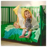 IKEA GRÖNFINK (ИКЕА ГРОНФИНК) — Полотенце детское с капюшоном, желтое, 80x80 см — фото 5