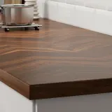 IKEA BARKABODA (ИКЕА БАРКАБОДА) - Столешница изготовлена по индивидуальному заказу, орех/шпон, 30-45x3,8 см — фото 4