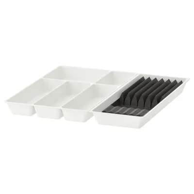 IKEA UPPDATERA (ИКЕА УППДАТЕРА) — Лоток для столовых приборов/ножей, белый/антрацитовый, 52x50 см