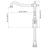 IKEA GLITTRAN (ИКЕА ГЛИТТРАН) - Смеситель для кухни, цвет латунь — фото 6