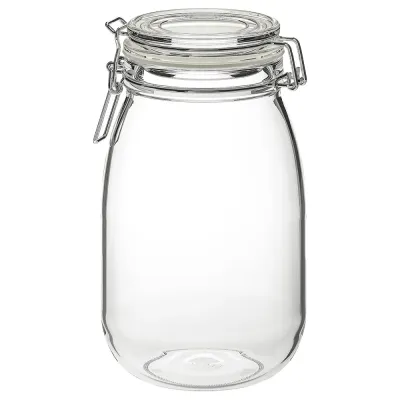 IKEA KORKEN (ИКЕА КОРКЕН) — Банка с крышкой, прозрачное стекло, 1,8 л