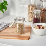 IKEA KORKEN (ИКЕА КОРКЕН) — Банка в форме бутылки с крышкой, прозрачное стекло, 0,4 л — фото 3