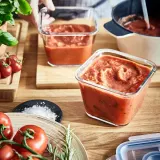 IKEA IKEA 365+ (ИКЕА ИКЕА 365+) — Контейнер для продуктов с крышкой, квадратное стекло/бамбук, 1,2 л — фото 2