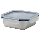 IKEA IKEA 365+ (ИКЕА ИКЕА 365+) — Контейнер для продуктов с крышкой, квадратный, нержавеющая сталь/пластик, 600 мл — фото 1