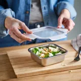 IKEA IKEA 365+ (ИКЕА ИКЕА 365+) — Контейнер для продуктов с крышкой, квадратный, нержавеющая сталь/пластик, 600 мл — фото 2