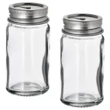 IKEA CITRONHAJ (ИКЕА СИТРОНХАЙ) — Шейкер для соли/перца, прозрачное стекло/нержавеющая сталь, 8 см — фото 1