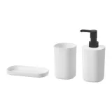 IKEA STORAVAN (ИКЕА СТОРАВАН) — Набор для ванной комнаты, 3 предмета, белый — фото 1