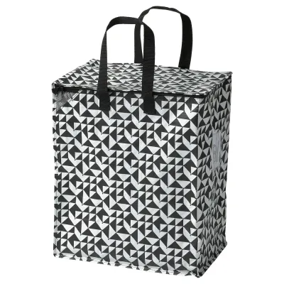IKEA KNALLA (ИКЕА КНАЛЛА) — Сумка, черная/белая, 40x25x47 см/47 л