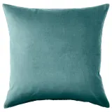 IKEA SANELA (ИКЕА САНЕЛА) — Наволочка, темно-серо-бирюзовая, 50x50 см — фото 1