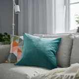 IKEA SANELA (ИКЕА САНЕЛА) — Наволочка, темно-серо-бирюзовая, 50x50 см — фото 2
