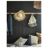 IKEA ODDNY (ИКЕА ОДДНЙ) — Наволочка, кремовый/черный точечный рисунок, 50x50 см — фото 6