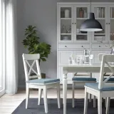 IKEA JUSTINA (ИКЕА ЙУСТИНА) — Подушка для стула, серо-голубая, 42/35x40x4 см — фото 2