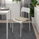 IKEA BRÄMÖN (ИКЕА БРЭМОН) — Подушка для кресла, серо-бежевая, для внутреннего/наружного применения, 34x34x1,0 см — фото 3