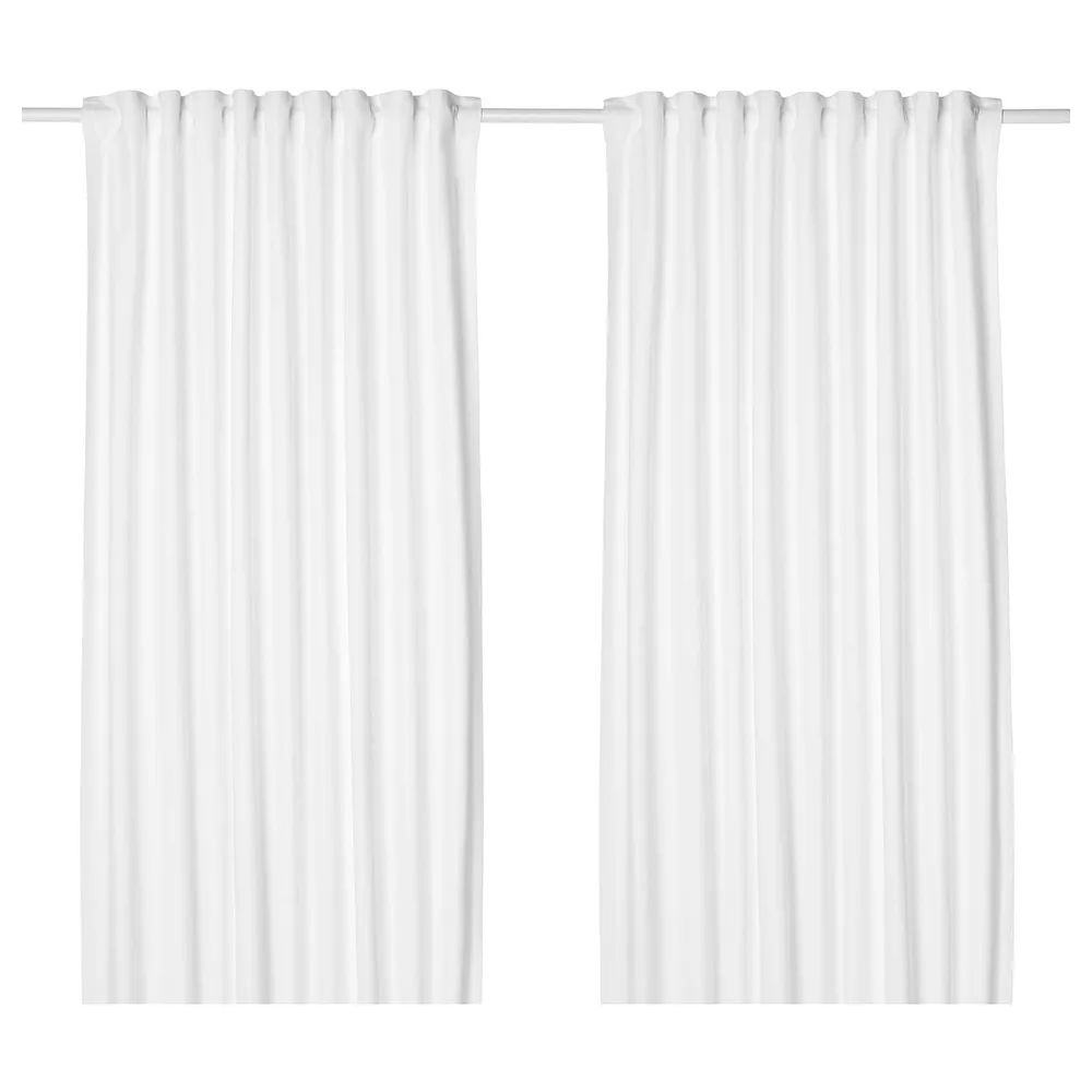 IKEA TIBAST (ИКЕА ТИБАСТ) — Штора, 2 шт, на ленте/белая, 145x300 см