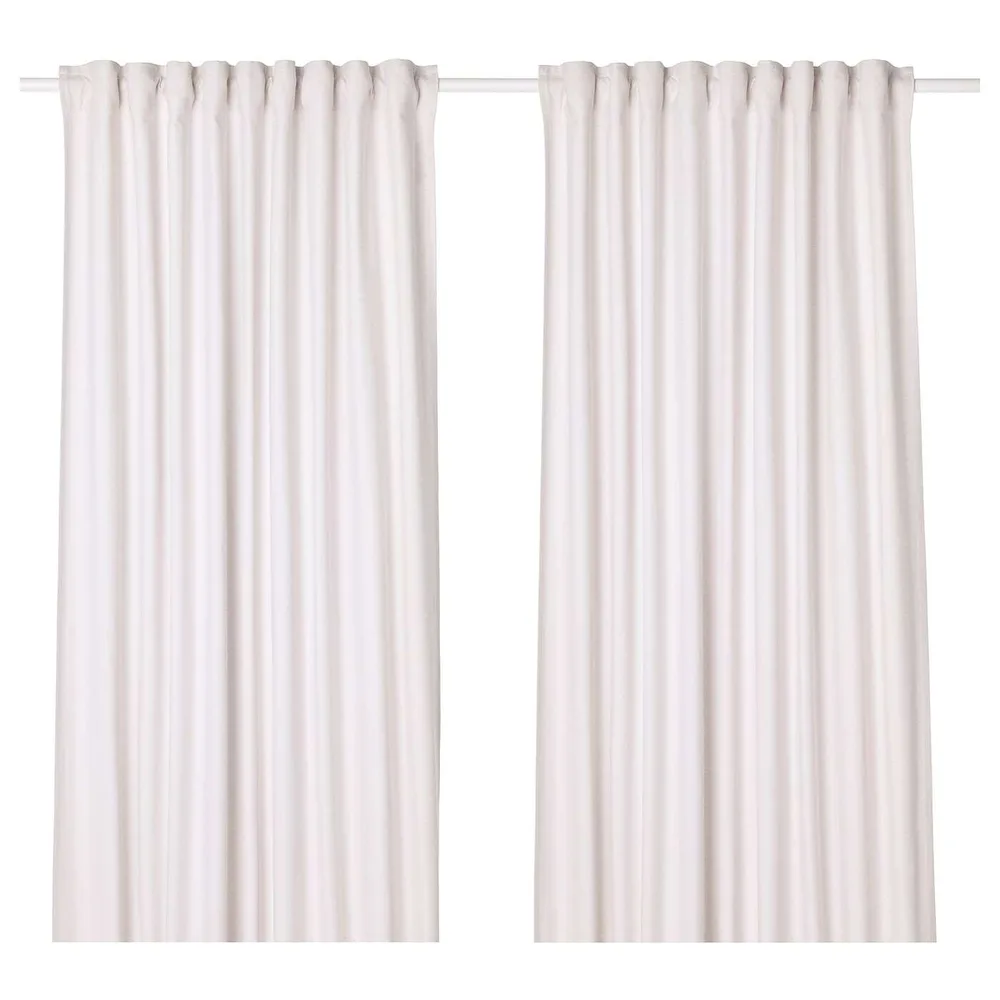 IKEA TIBAST (ИКЕА ТИБАСТ) — Штора, 2 шт, на ленте/бежевая, 145x300 см