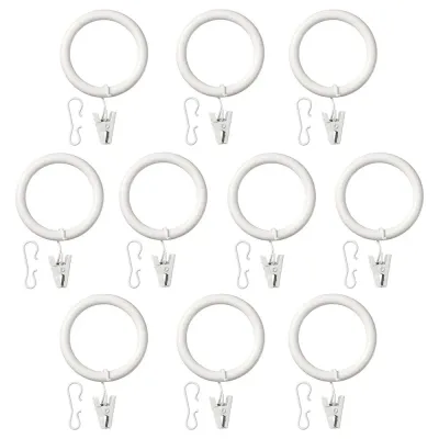 IKEA SYRLIG (ИКЕА СЙРЛИГ) — Кольцо с лягушкой и крючком, белое, 38 мм