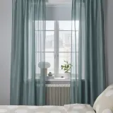 IKEA STENFRÖ (ИКЕА СТЕНФРО) — Шторы, 2 шт, на ленте/бирюзовые, 145x300 см — фото 2