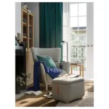 IKEA SANELA (ИКЕА САНЕЛА) — Штора, 2 шт, на ленте/темно-серый/бирюзовый, 140x300 см — фото 2