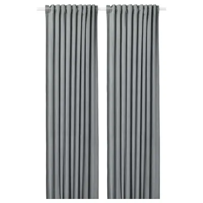 IKEA SANDSVINGEL (ИКЕА САНДСВИНГЕЛ) — Штора, 2 шт, на ленте/серая, 135x300 см