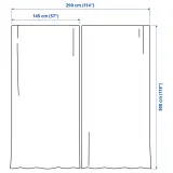 IKEA ROSENROBINIA (ИКЕА РОСЕНРОБИНИА) — Шторы, 2 шт, на ленте/бежевые, 145x300 см — фото 7