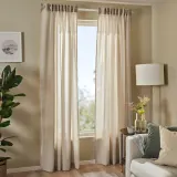 IKEA ROSENROBINIA (ИКЕА РОСЕНРОБИНИА) — Шторы, 2 шт, на ленте/бежевые, 145x300 см — фото 2