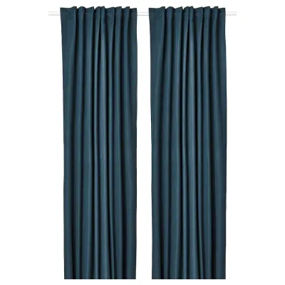IKEA ROSENMANDEL (ИКЕА РОСЕНМАНДЕЛ) — Шторы, 1 пара, на ленте/зеленый, 135x300 см