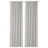 IKEA MAJGULL (ИКЕА МАЙГУЛЛ) — Шторы, 1 пара, на ленте/светло-серый, 145x300 см — фото 1