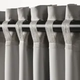 IKEA MAJGULL (ИКЕА МАЙГУЛЛ) — Шторы, 1 пара, на ленте/светло-серый, 145x300 см — фото 2