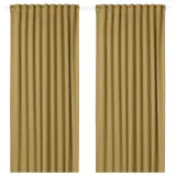 IKEA MAJGULL (ИКЕА МАЙГУЛЛ) — Шторы, 1 пара, на ленте/бежевый/желтый, 145x300 см — фото 1