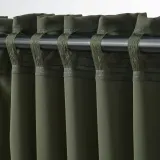 IKEA MAJGULL (ИКЕА МАЙГУЛЛ) — Шторы блэкаут, пара, на ленте/темно-зеленый, 145x300 см — фото 7