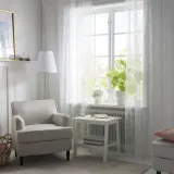 IKEA ALVINE (ИКЕА АЛВИНЕ) — SPETS Штора, 1 шт, на туннеле/белая, 60x120 см — фото 2