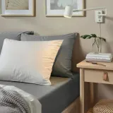 IKEA ULLVIDE (ИКЕА УЛЛВИДЕ) — Простыня на резинке, серая, 140x200 см — фото 3