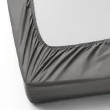 IKEA ULLVIDE (ИКЕА УЛЛВИДЕ) — Простыня на резинке, серая, 90x200 см — фото 4