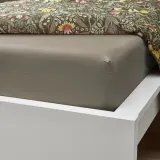 IKEA ULLVIDE (ИКЕА УЛЛВИДЕ) — Простыня на резинке, серо-бежевая, 140x200 см — фото 4