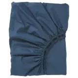 IKEA ULLVIDE (ИКЕА УЛЛВИДЕ) — Простыня на резинке, темно-синяя, 140x200 см — фото 1