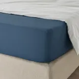 IKEA ULLVIDE (ИКЕА УЛЛВИДЕ) — Простыня на резинке, темно-синяя, 90x200 см — фото 2