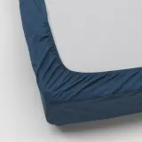IKEA ULLVIDE (ИКЕА УЛЛВИДЕ) — Простыня на резинке, темно-синяя, 90x200 см — фото 4