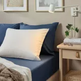 IKEA ULLVIDE (ИКЕА УЛЛВИДЕ) — Простыня на резинке, темно-синяя, 180x200 см — фото 3