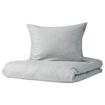 IKEA SPJUTVIAL (ИКЕА СПЙУТВИАЛ) — Пододеяльник и наволочка, светло-серый/меланж, 150x200/50x60 см