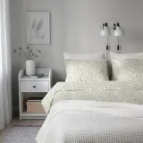 IKEA SORGMANTEL (ИКЕА СОРГМАНТЕЛ) — Пододеяльник и наволочка, белый/зеленый, 150x200/50x60 см — фото 3