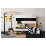 IKEA SLÅNHÖSTMAL (ИКЕА СЛОНХОСТМАЛ) — Пододеяльник и наволочка, черный/белый/полосатый, 150x200/50x60 см — фото 6