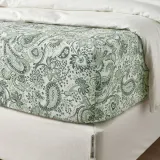IKEA RODGERSIA (ИКЕА РОДГЕРСИА) — Простыня на резинке, зеленая/белая, 160x200 см — фото 5